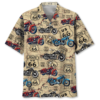 Motorcycle Route 66 Inspiration Hawaiian Shirt