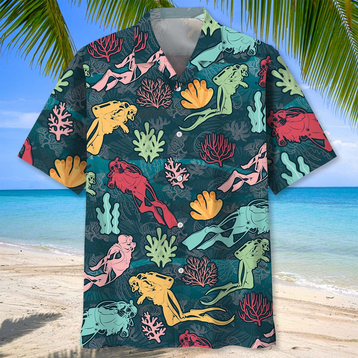 Scuba Diving Coral Life Hawaiian Shirt