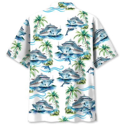 Dolphin Cruise Ship Vintage Hawaiian Shirt