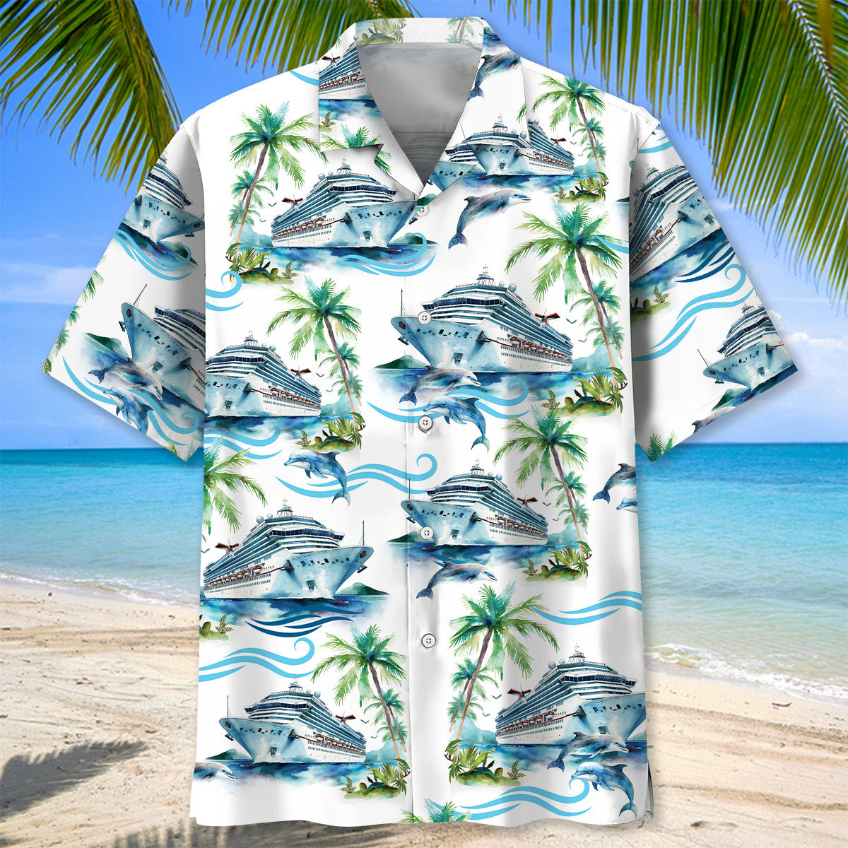 Dolphin Cruise Ship Vintage Hawaiian Shirt