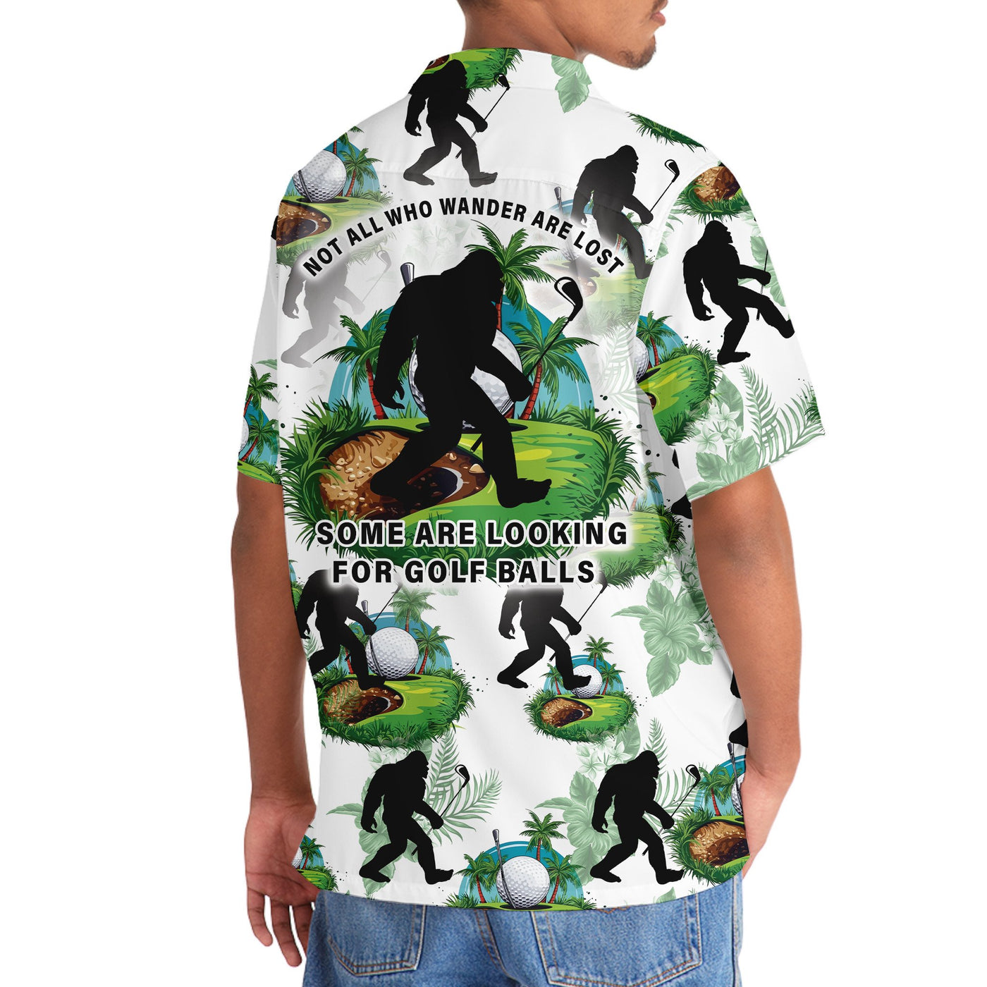 Funny Bigfoot Golf Hawaiian Shirt