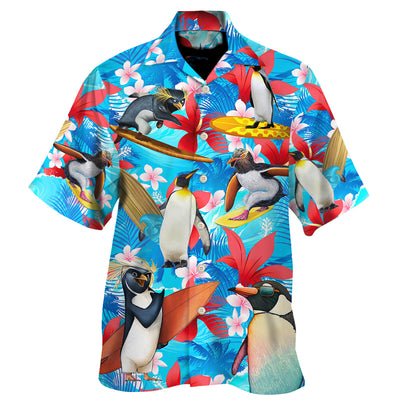 Penguin Funny Color Surf - Hawaiian Shirt