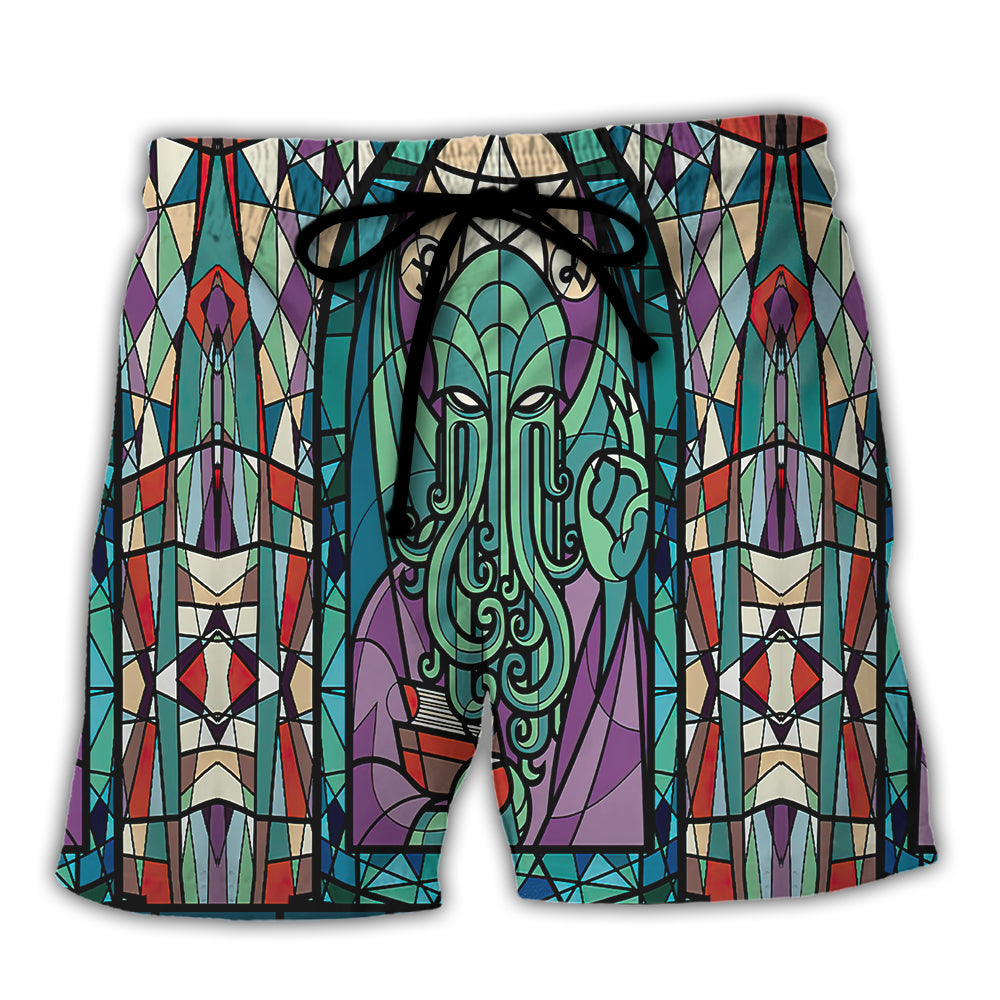 Cthulhu Church Stained Glass - Beach Short