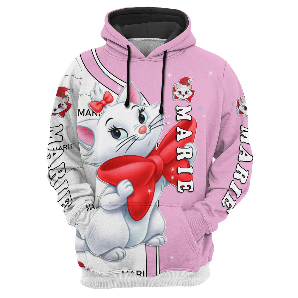 Marie Cat Pink Christmas Disney Unisex Hoodie - Owlsmatrix