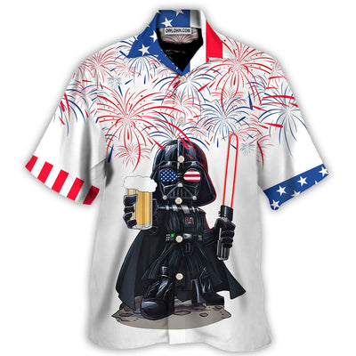 Star Wars Independence Day Darth Vader With Beer - Hawaiian Shirt For Men, Women, Kids - Owl Ohh