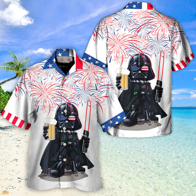 Star Wars Independence Day Darth Vader With Beer - Hawaiian Shirt For Men, Women, Kids - Owl Ohh