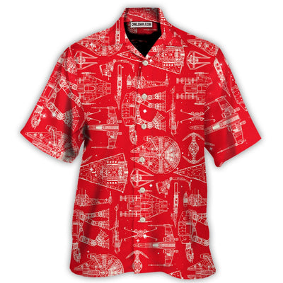 SPACE SHIPS STAR WARS RED STYLE - Hawaiian Shirt For Men, Women, Kids - Owl Ohh