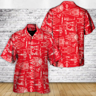 SPACE SHIPS STAR WARS RED STYLE - Hawaiian Shirt For Men, Women, Kids - Owl Ohh