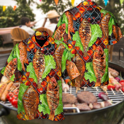Food Delicious Grilled Fish BBQ Style - Hawaiian Shirt