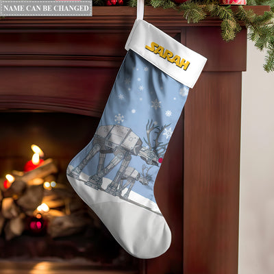 Christmas Star Wars AT-AT Merry Force Be With You Personalized - Christmas Stocking