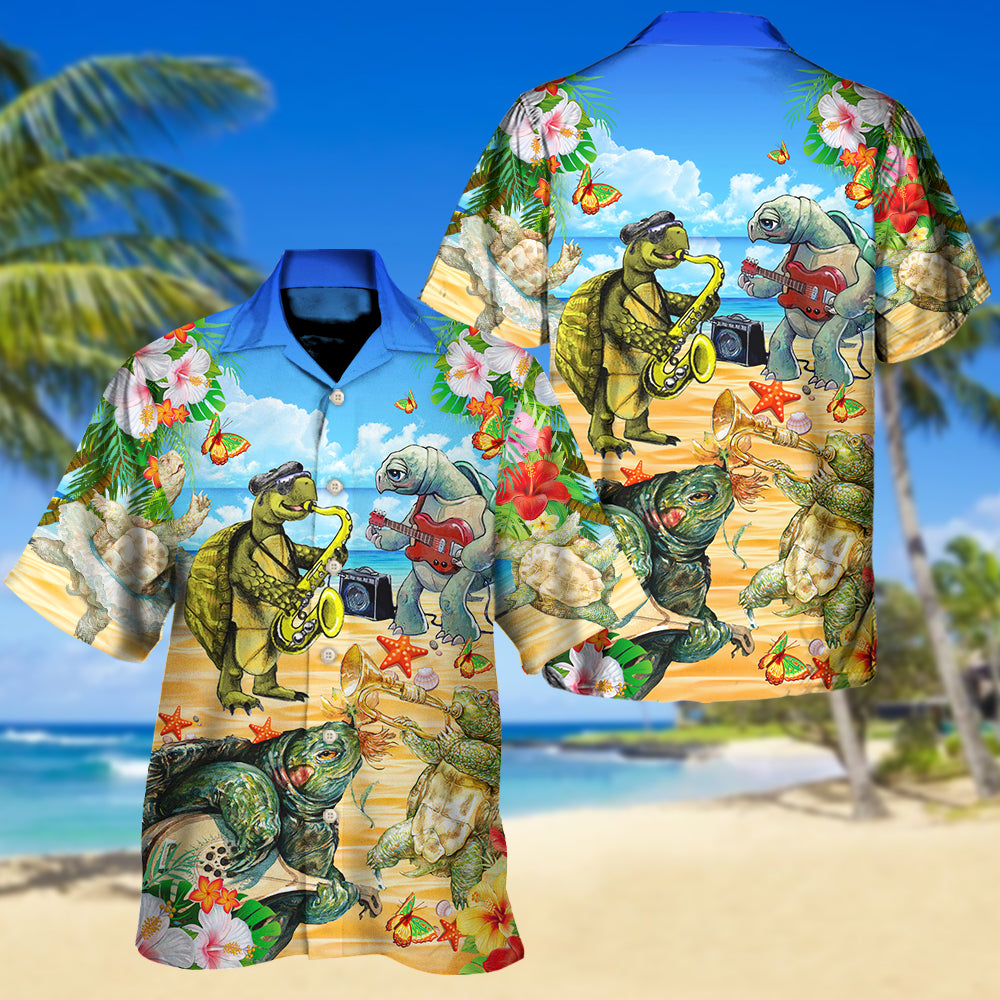 Turtle Loves Music Everyday - Hawaiian Shirt