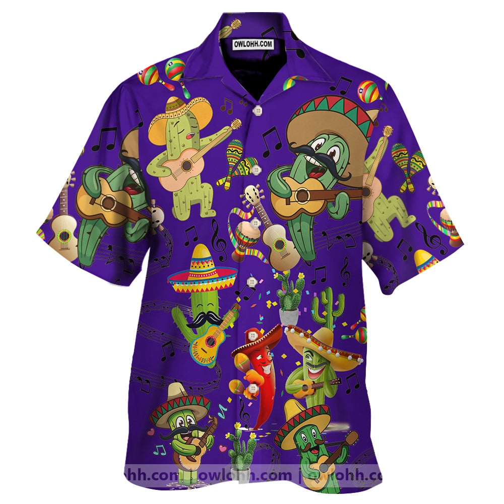 Cactus Love Music Very Much Purple - Hawaiian Shirt