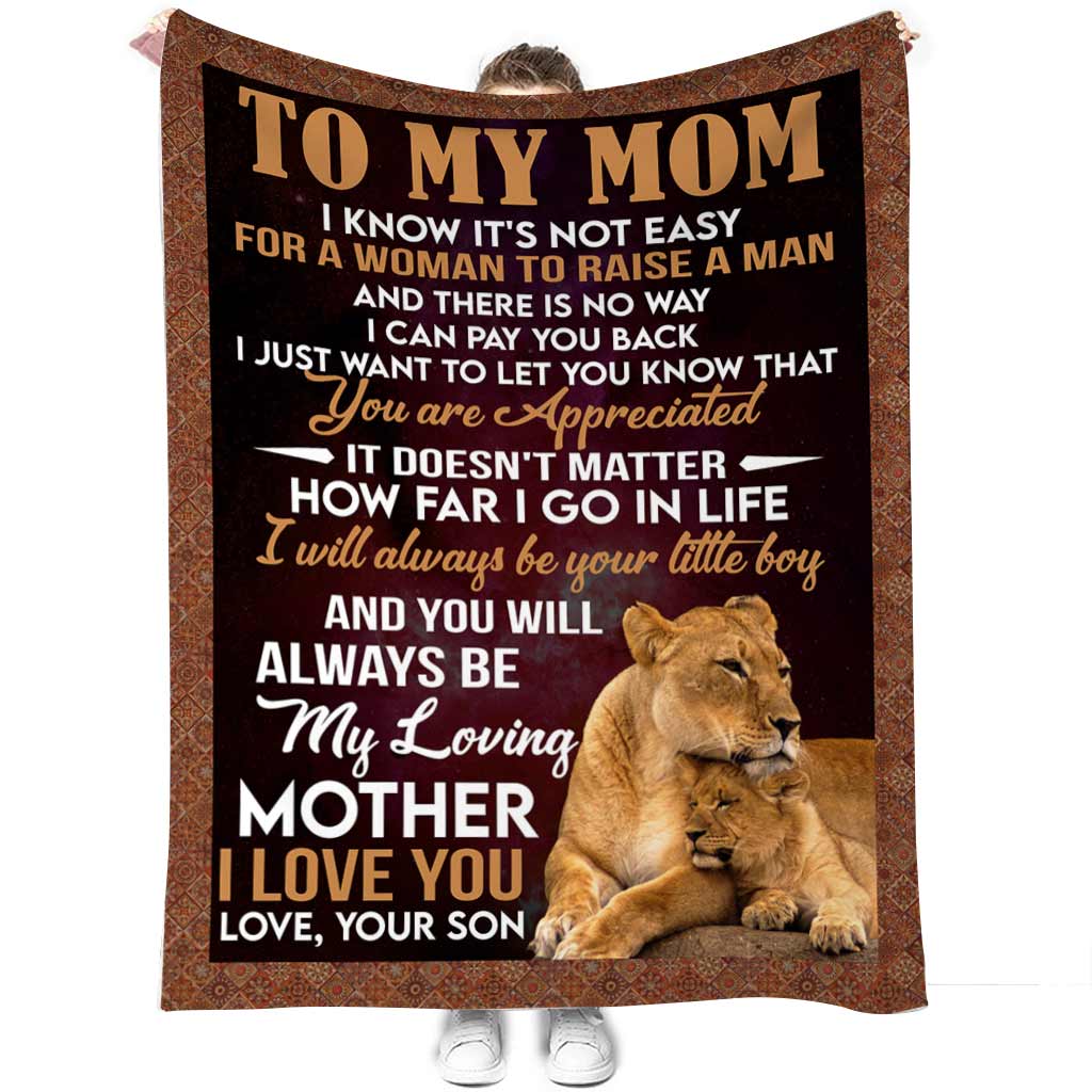 Lion To My Mom My Loving Mother - Flannel Blanket - Owls Matrix LTD