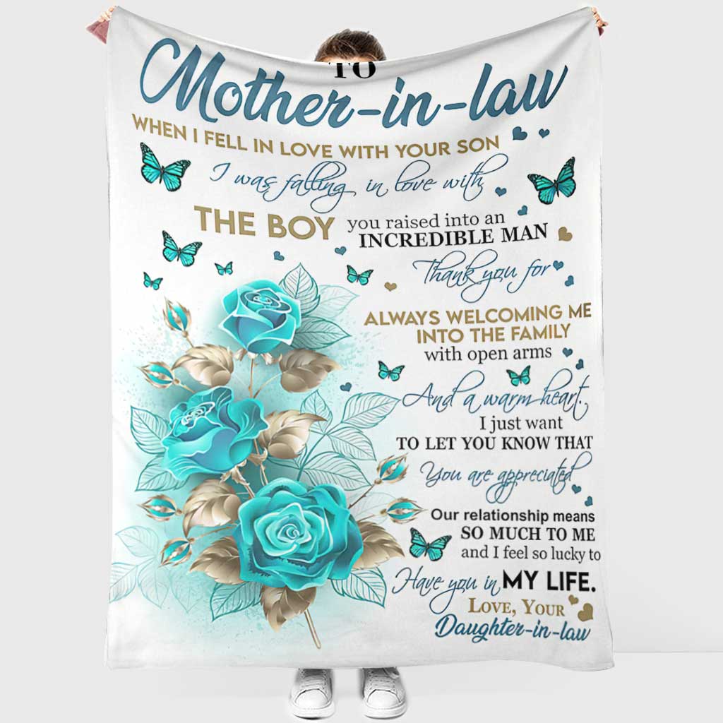 Rose Gift For Mother-In-Law - Mother - Flannel Blanket - Owls Matrix LTD