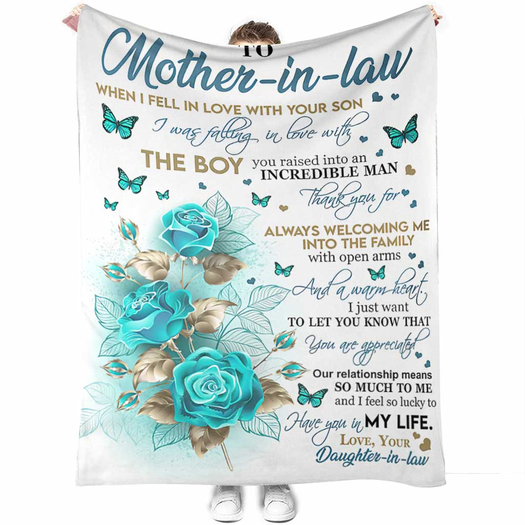 Rose Gift For Mother-In-Law - Mother - Flannel Blanket - Owls Matrix LTD