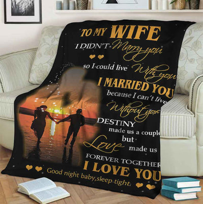 Family To My Wife Husband And Wife I Married You - Flannel Blanket - Owls Matrix LTD