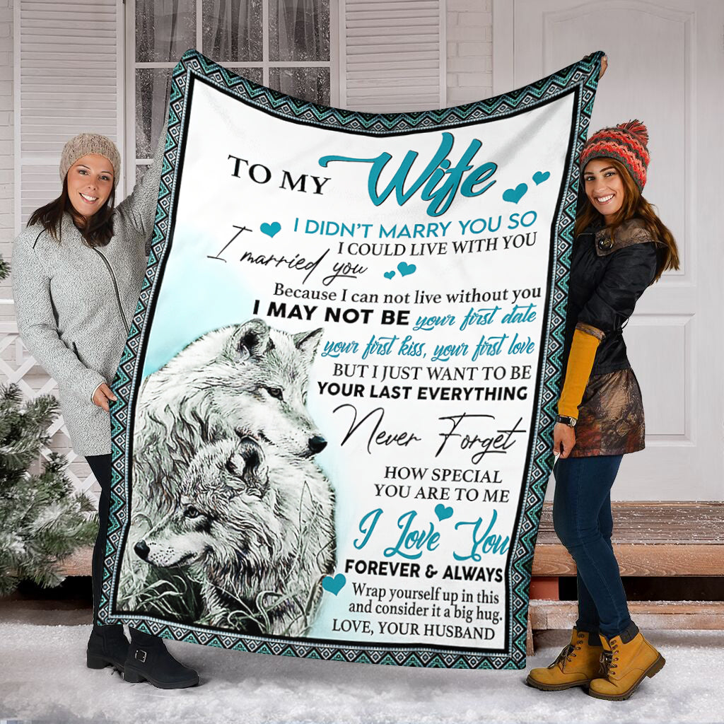 Wolf To My Wife I Love You I Could Live With You - Flannel Blanket - Owls Matrix LTD