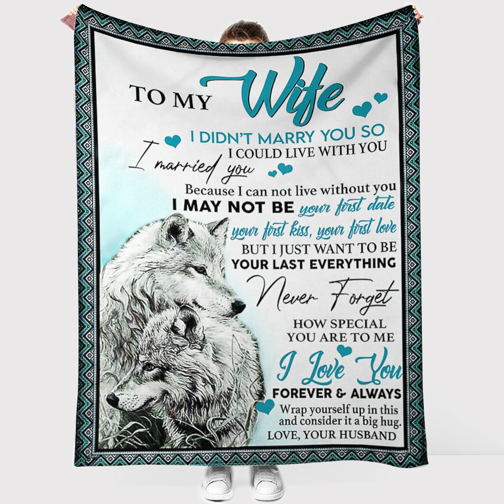 Wolf To My Wife I Love You I Could Live With You - Flannel Blanket - Owls Matrix LTD