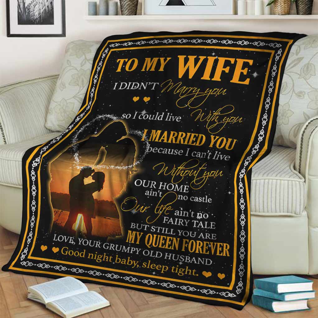 Family To My Wife My Queen Forever - Flannel Blanket - Owls Matrix LTD