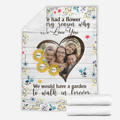 Family If We Had A Flower Custom Photo - Flannel Blanket - Owls Matrix LTD