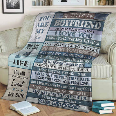 Family To My Boyfriend I Love You - Flannel Blanket - Owls Matrix LTD