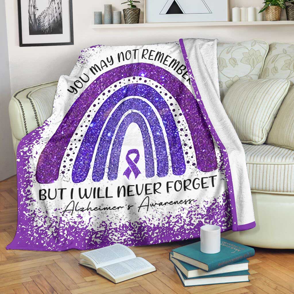 Alzheimer Awareness I Will Never Forget - Flannel Blanket - Owls Matrix LTD