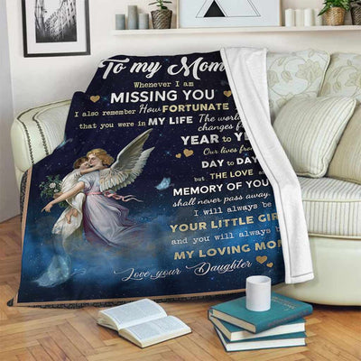 Angle To My Mom And Mother With Butterfly - Flannel Blanket - Owls Matrix LTD
