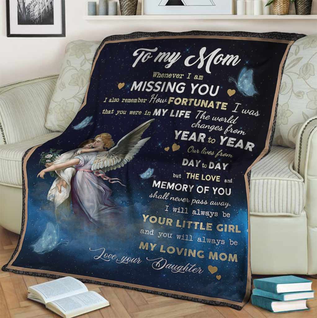 Angel To My Mom Mother - Flannel Blanket - Owls Matrix LTD