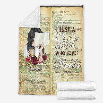 Book Just A Girl Who Loves Books Style Personalized - Flannel Blanket - Owls Matrix LTD