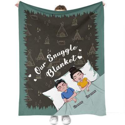 Camping Play All Night Personalized - Flannel Blanket - Owls Matrix LTD