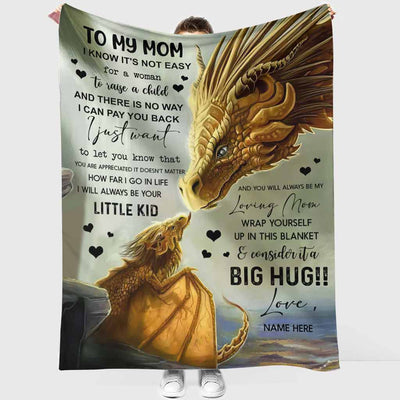 Dragon To My Mom Personalized - Flannel Blanket - Owls Matrix LTD