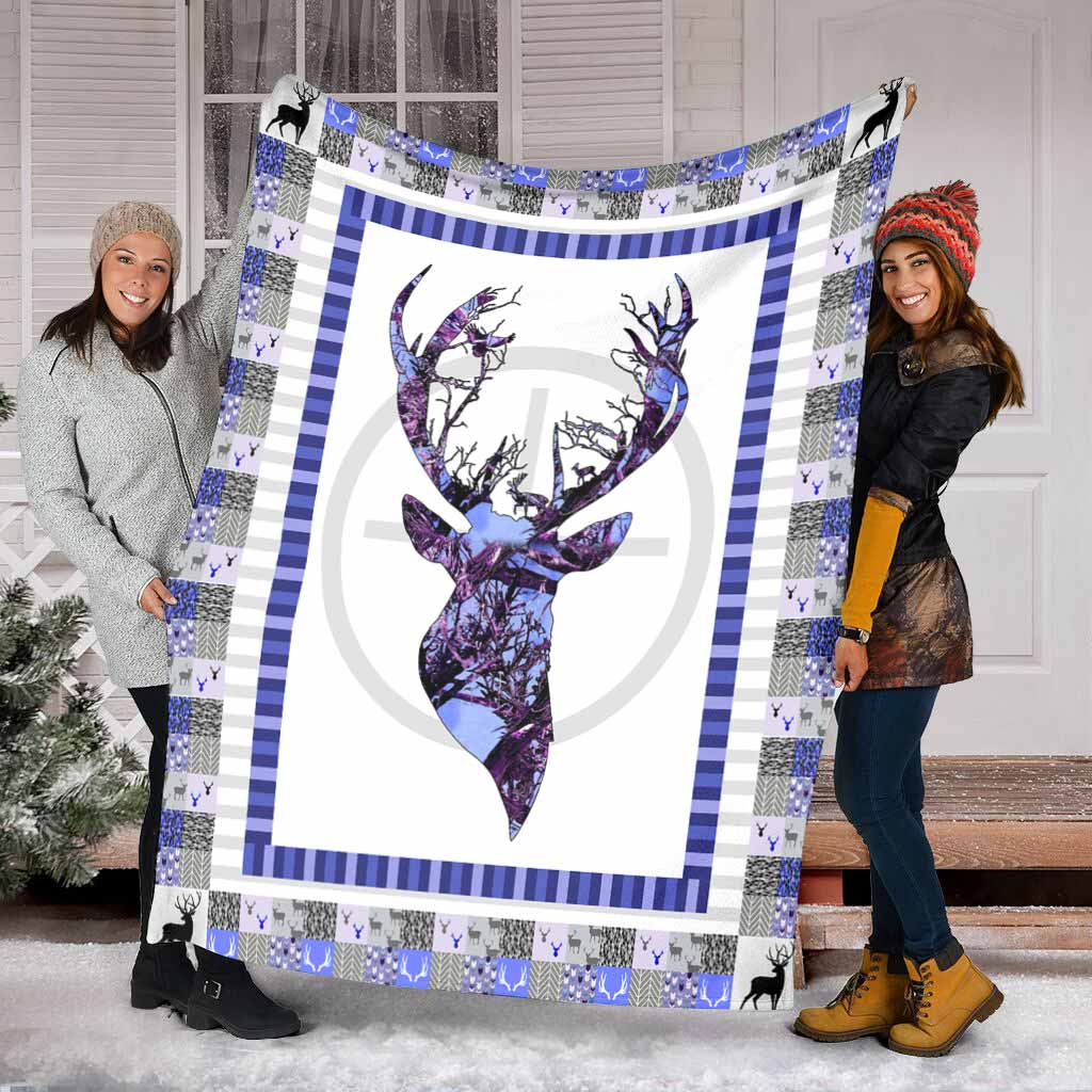 Hunting Deer Love So Cool - Flannel Blanket - Owls Matrix LTD