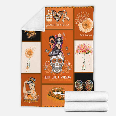Multiple Sclerosis Awareness Floral - Flannel Blanket - Owls Matrix LTD