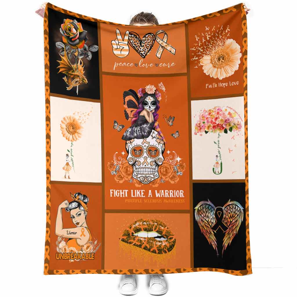 50" x 60" Multiple Sclerosis Awareness Floral - Flannel Blanket - Owls Matrix LTD