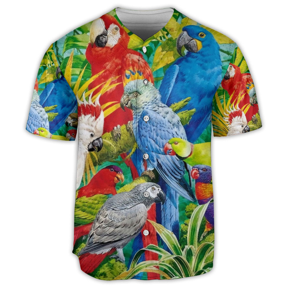 Parrot Family Art Tropical - Baseball Jersey - Owls Matrix LTD