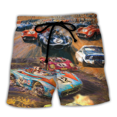 Car Racing Fast Lover Racing Style - Beach Short - Owls Matrix LTD