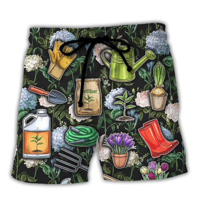 Gardening My Plants Are Rooting For Me Vintage Art - Beach Short