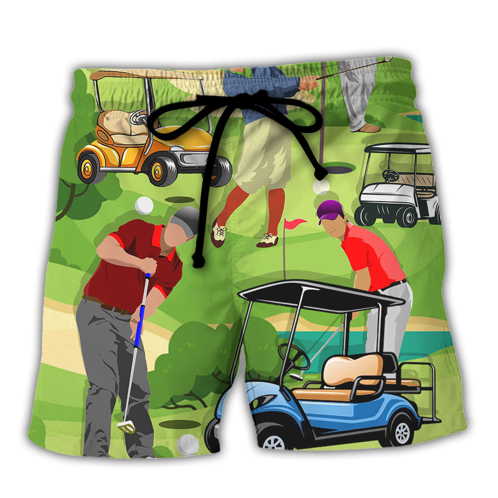 Golf They See Me Rollin They Hatin Funny Golfers Funny Quotes Lover Golf - Beach Short