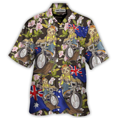 Solth Australia Sloth Ride Cycling Art - Hawaiian Shirt - Owls Matrix LTD