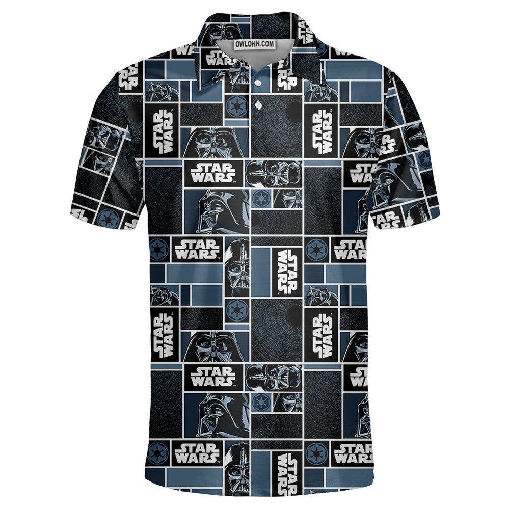 Starwars Darth Vader Geometric Pattern Black - Polo Shirt