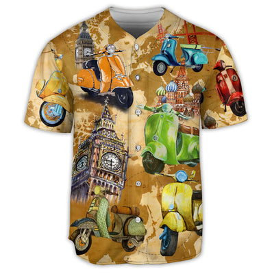 Scooter Life Is Short And The World Is Wide With Stunning Color - Baseball Jersey - Owls Matrix LTD