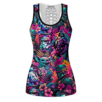 Special Synthwave Color Leaf - Tank Top Hollow