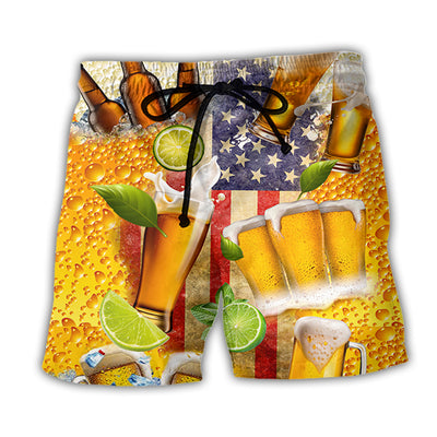 Beer Independence Day America - Beach Short - Owls Matrix LTD