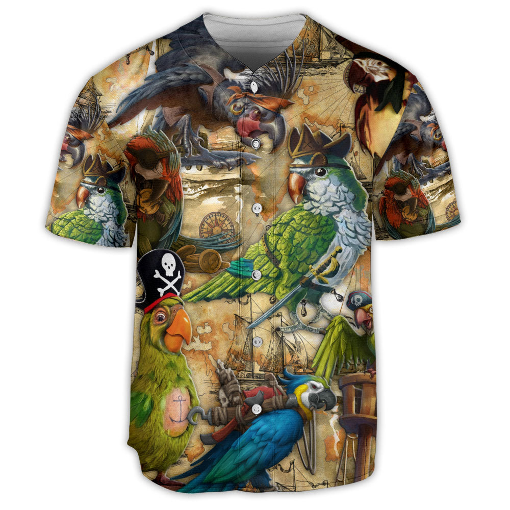 Parrot Pirates Ocean Lover Art - Baseball Jersey - Owls Matrix LTD