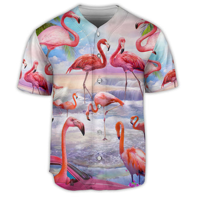 Flamingo Heaven Art Style - Baseball Jersey - Owls Matrix LTD