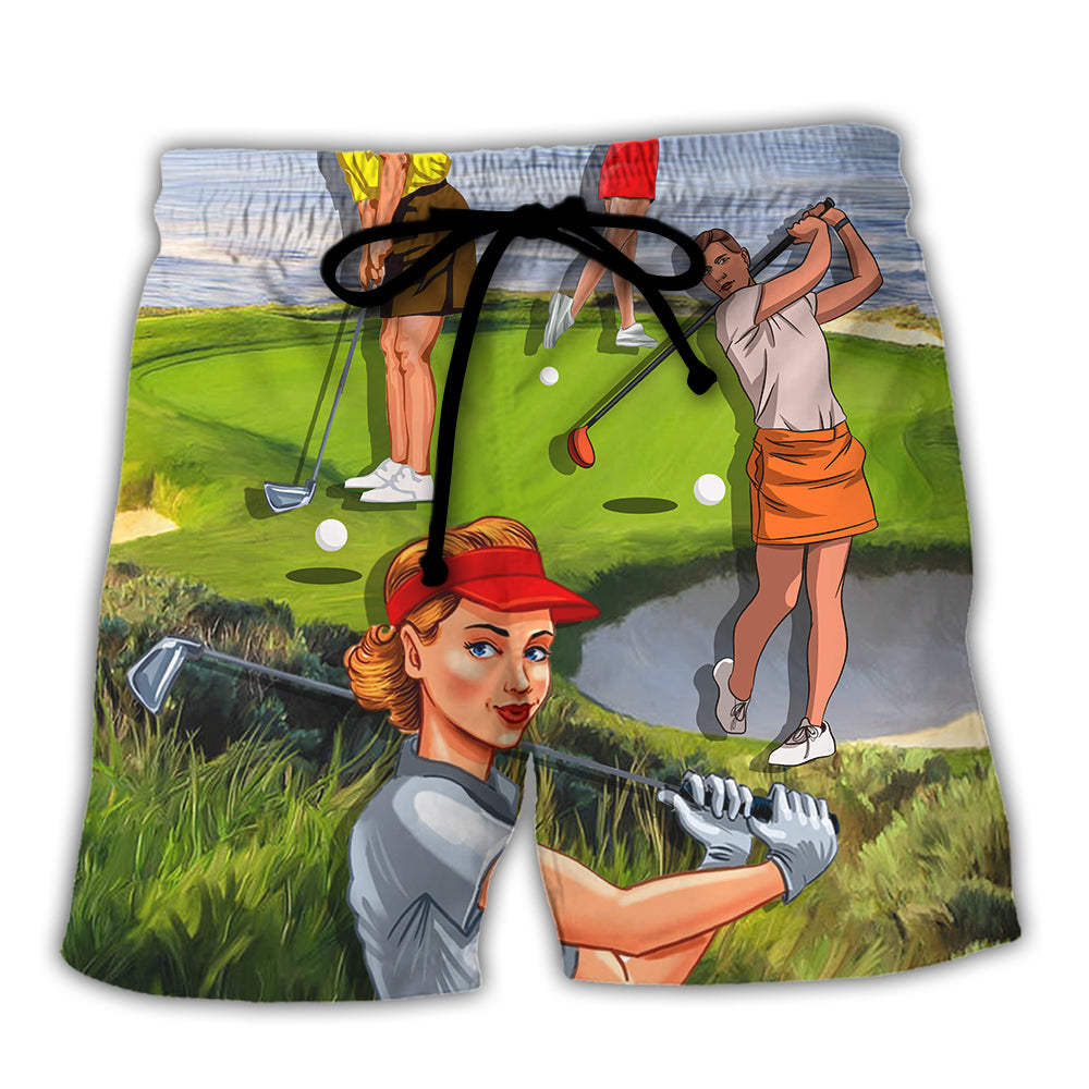 Golf Oh My God Becky Look At Her Putt Funny Golfers Funny Quotes Lover Golf - Beach Short