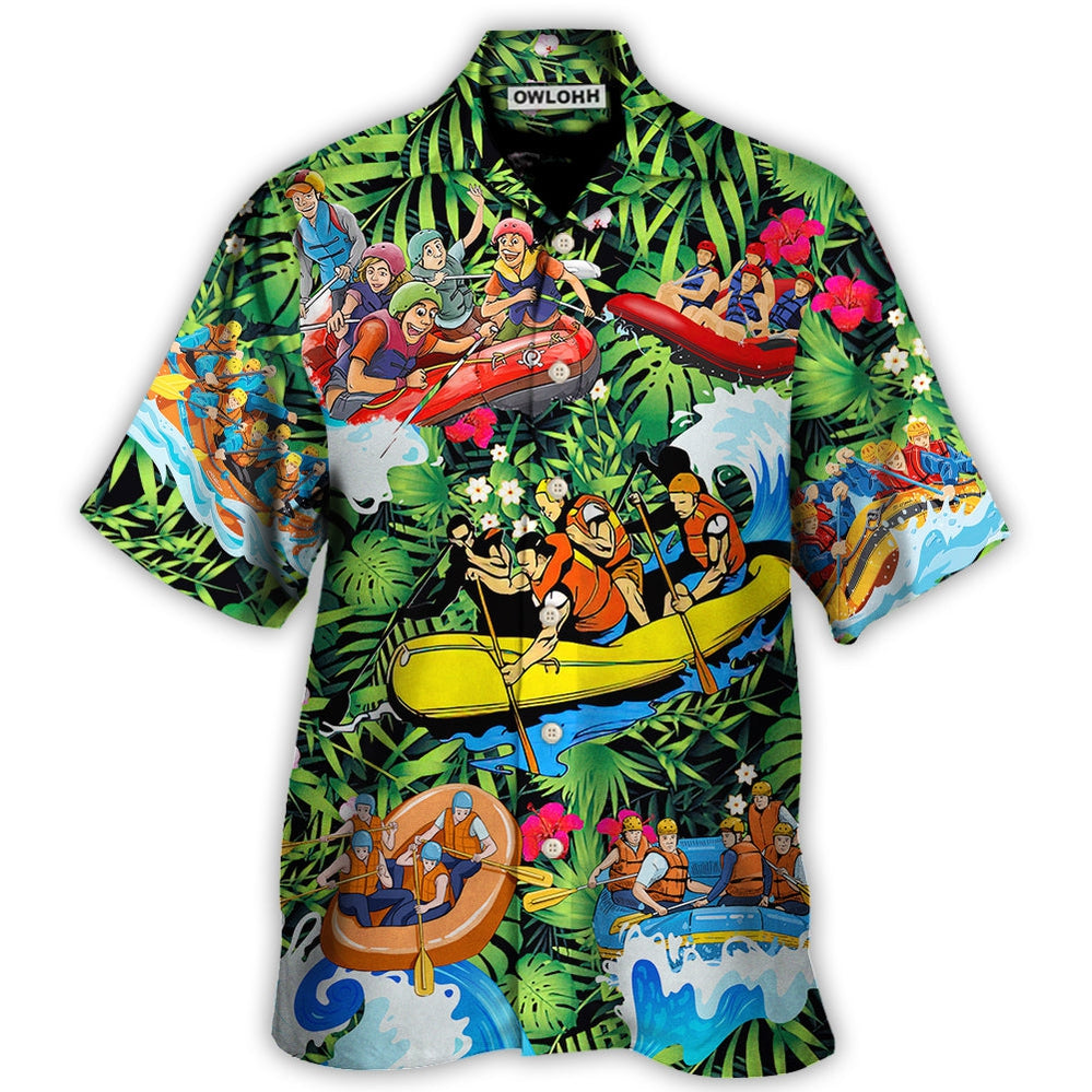 Water Rafting Lover Style Flower Tropical - Hawaiian Shirt - Owls Matrix LTD