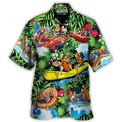 Water Rafting Lover Style Flower Tropical - Hawaiian Shirt - Owls Matrix LTD