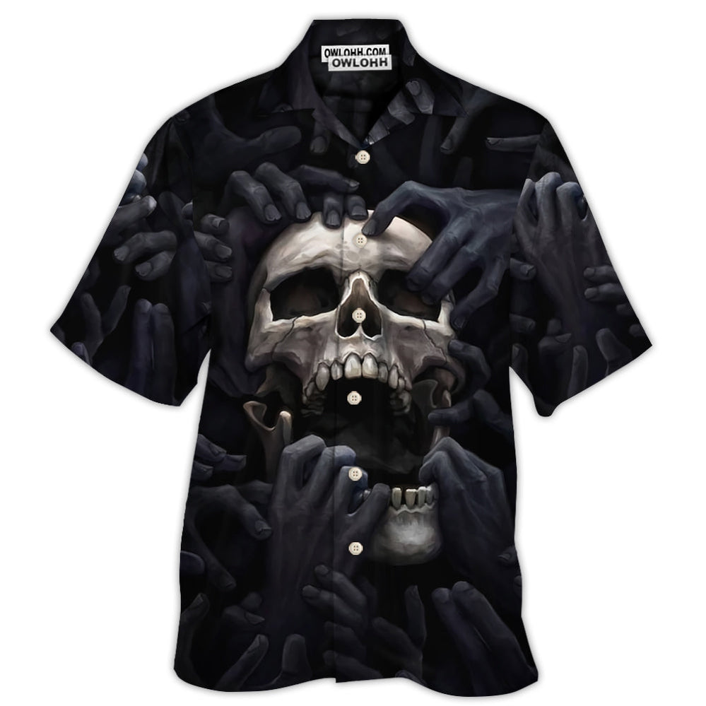 Hawaiian Shirt / Adults / S Skull Dark Screaming Hell's Hand - Hawaiian Shirt - Owls Matrix LTD