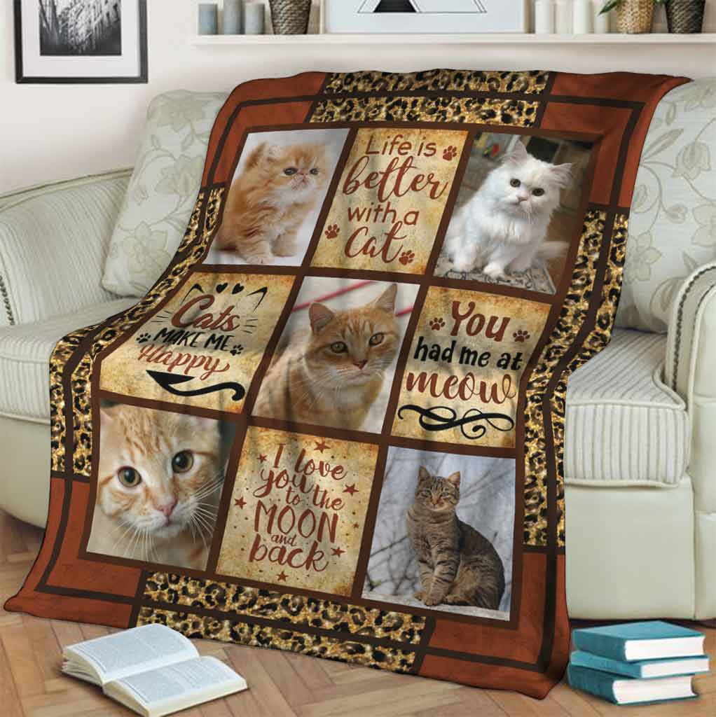 Cat Lover Life Is Better With A Cat - Flannel Blanket - Owls Matrix LTD
